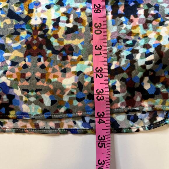 HUGO Hugo Boss Multicolor Abstract Silk Long Sleeve Sheath Dress Women Sz 2 - Picture 9 of 12